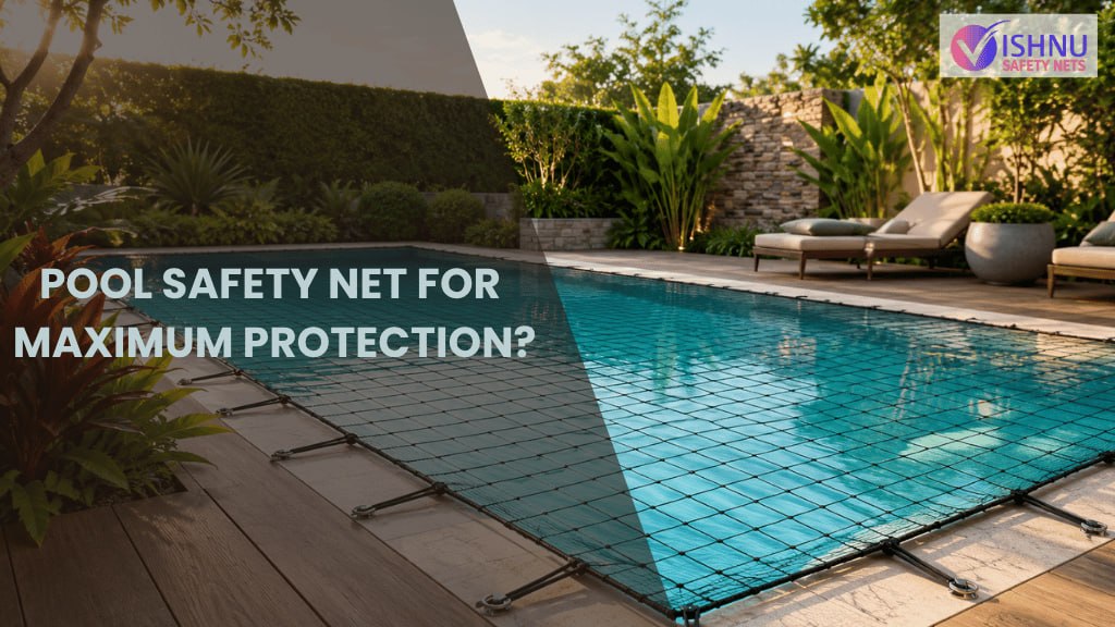 Swimming pool safety net installation for child and family protection